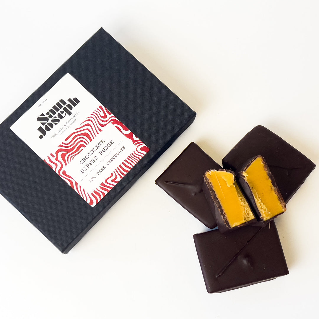 70% Dark chocolate dipped fudge