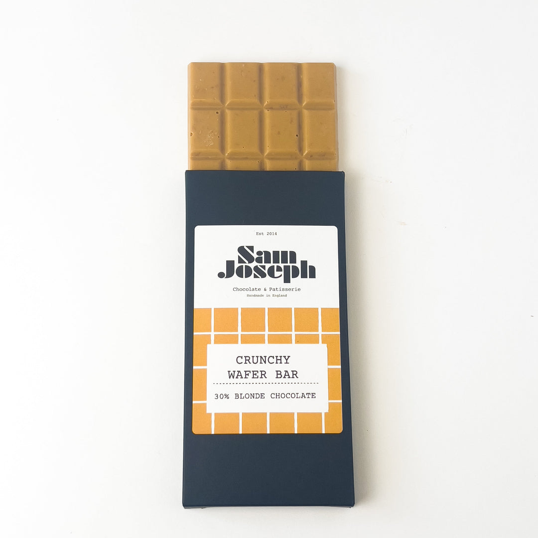 Crunchy blonde chocolate bar