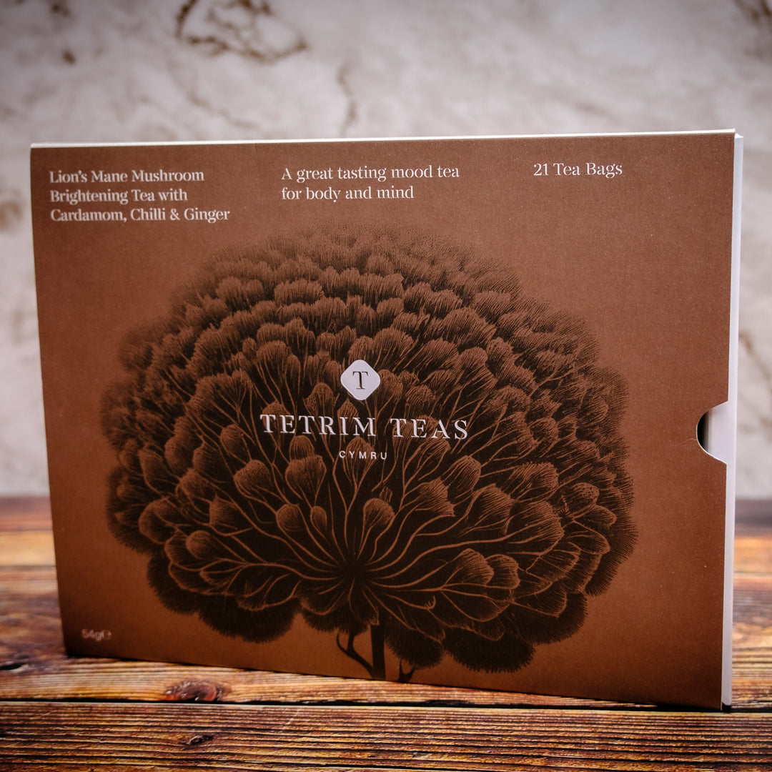 30-day Lion's Mane Mushroom Brightening Tea with Cardamom, Chilli & Ginger - Box of 30