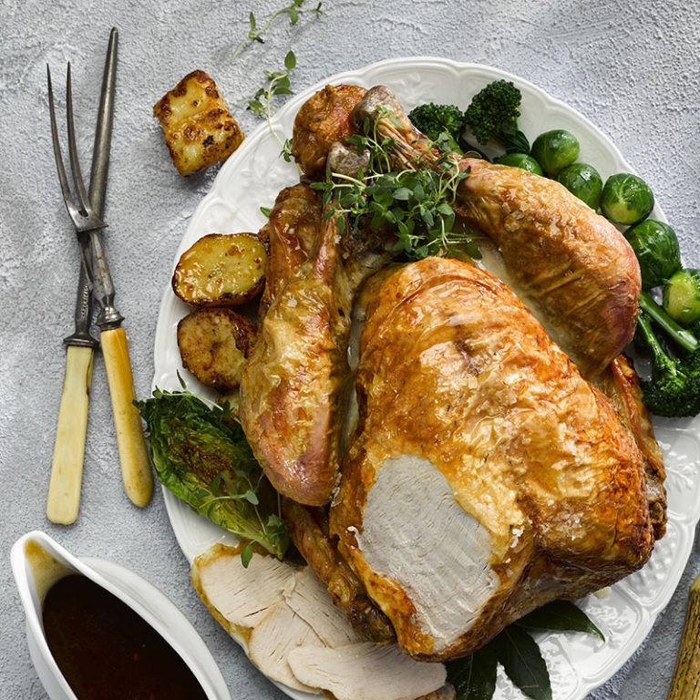Whole white free range turkey from Usk Valley, Wales