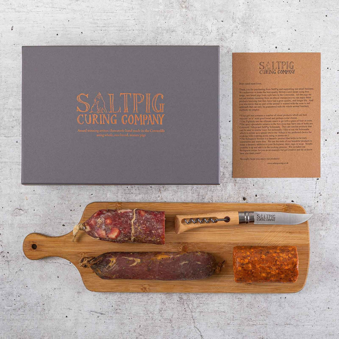 SaltPig Cotswold Picnic Charcuterie Gift Box with Corkscrew Knife