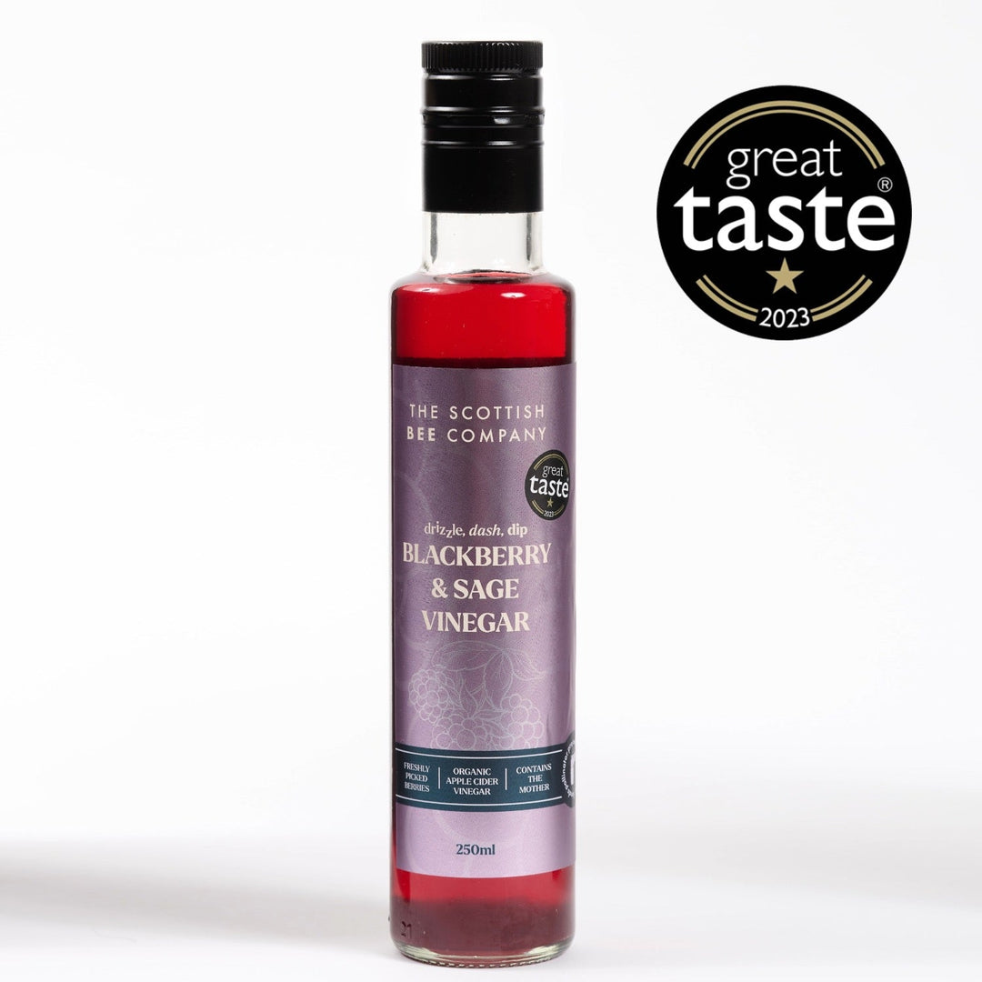 Apple Cider Vinegar Infused with Blackberries and Sage
